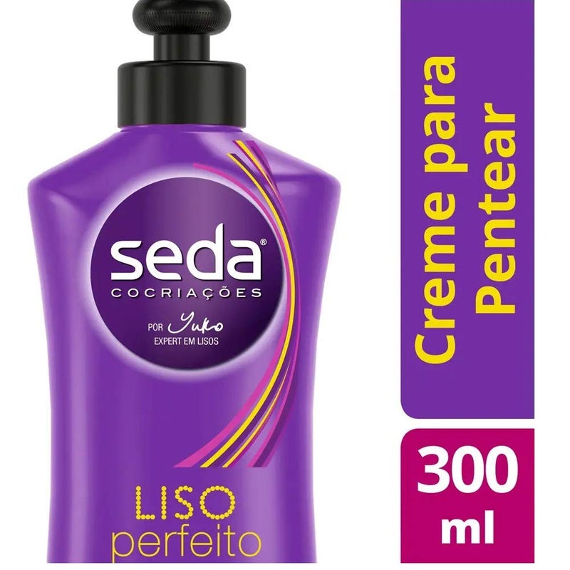 Seda Linha Liso Perfeito Creme para Pentear 300 Ml Perfect Straight Collection - Combing Cream 10.14 Fl Oz - Image 2