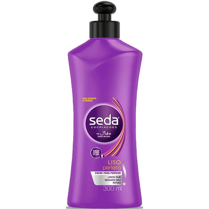 Seda Linha Liso Perfeito Creme para Pentear 300 Ml Perfect Straight Collection - Combing Cream 10.14 Fl Oz - Image 1