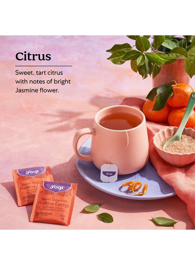 YOGI Sweet Tangerine Positive Energy Tea - 16 Tea Bags per Pack (6 Packs) - Organic Tangerine Energy Tea - Includes Black Tea Leaf, Yerba Mate Leaf, Ashwagandha Root & More - Image 4