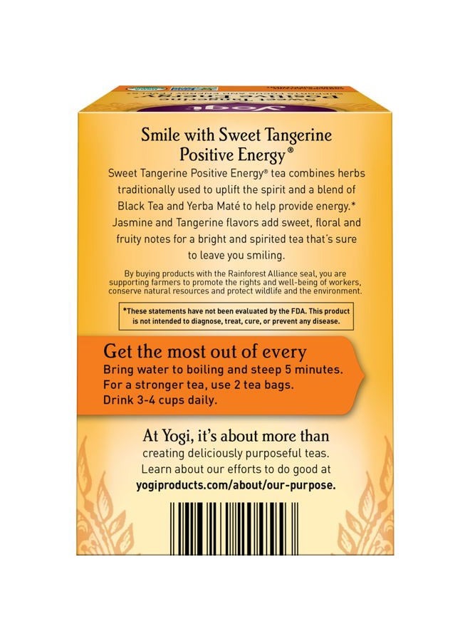 YOGI Sweet Tangerine Positive Energy Tea - 16 Tea Bags per Pack (6 Packs) - Organic Tangerine Energy Tea - Includes Black Tea Leaf, Yerba Mate Leaf, Ashwagandha Root & More - Image 2