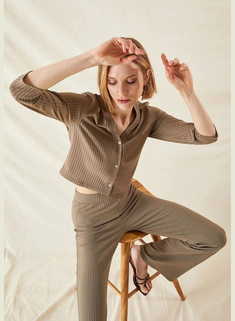 DeFacto Half Sleeve V-Neck Cardigan