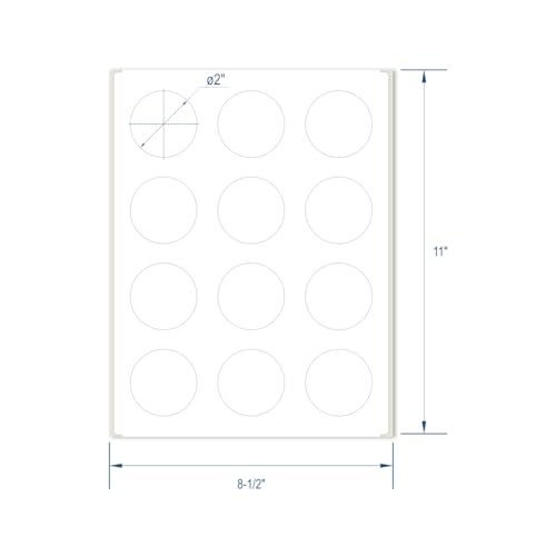 PACKZON Round Labels for Laser/Inkjet Printers, Permanent Adhesive, 2 Inches Diameter, White Matte, (Pack of 300) - Image 3