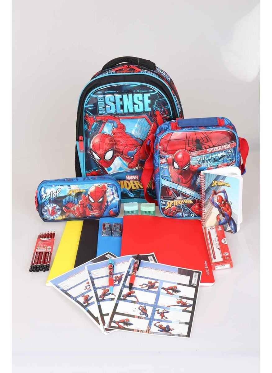 SPIDERMAN Licensed Primary School, Nutrition and Pencil Bag 3 and Stationery Set with 500 ml Tritan Water Bottle  - Image 1
