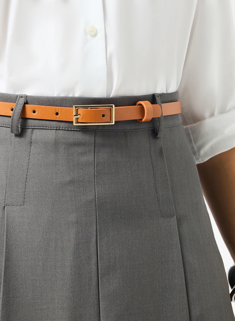Ella Brown Gold Accent Classic Waist Belt for Women | Best Price UAE