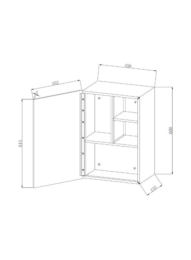 DANUBE HOME Milano Ss Cabinet Model : E4560 Size : 450X160X600Mm | Stainless steel Mirrors & Cabinets | Bathroom Vanity Cabinet With Mirror Wall Mounted For Toilet Bathroom - Chrome  - Image 1