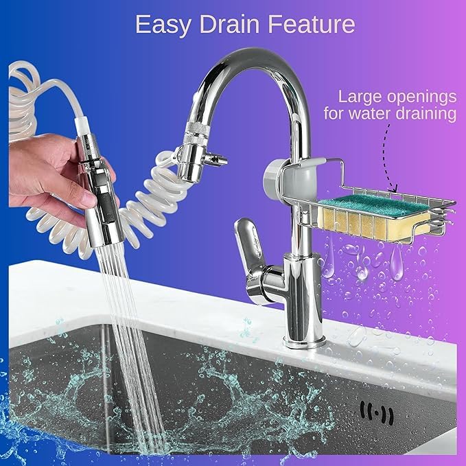 Riviox Stylish Kitchen Sink Organizer - Functional Soap Holder and Faucet Organizer for a Clean, Clutter-Free Kitchen Sink Area - Image 3