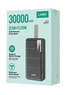 Multi-Protocol Power Bank 30000mAh – 22.5W Quick Charge & PD20W Fast Charging, High-Capacity, Dual USB Output, Compact & Travel-Friendly, Perfect for Smartphones, Laptops, Tablets, and More
