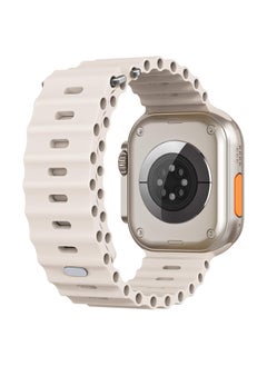 Color Fans Soft Silicone Ocean Sports Strap Compatible Apple Watch 41mm 40mm 38mm for Men Women, Adjustible Watch Band for Apple Watch SE/Series 9/8/7/6/5/4/3/2/1 - Starlight  - Image 2