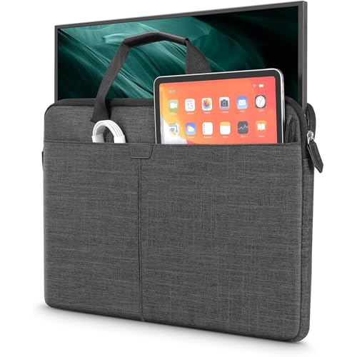 Losong 21.5 Inch Portable Monitor Case, 21.5-22 inch Laptop Protective Carrying Cover with PU Handle, Large Accessory Pocket and Water Resistant for Travel Monitor Bag Display Screen Sleeve, Gray - Image 1