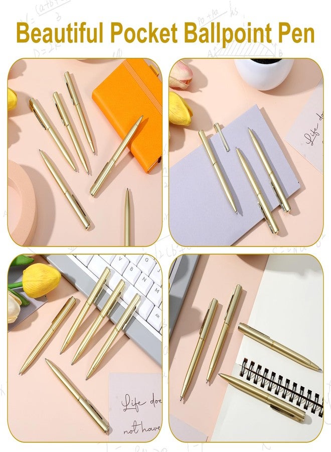 Kifmurase 100Pcs Gold Slim Ballpoint Pens, 4 Inch Retractable Tiny Black Ink Ballpoint with 1 mm Medium Point, Bulk Metal Pen, Wedding Gold Pens for Wedding Favors, Guests, Office, Business, Teachers - Image 3