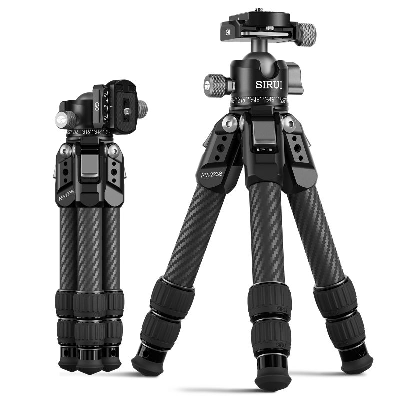 SIRUI AM223SG0 Carbon Fiber Desktop Tripod UltraLight 17lbs Max Height 167 360 Panoramic Ball Head HeavyDuty Support to 3307lb for DSLR Mirrorless Cameras - Image 2