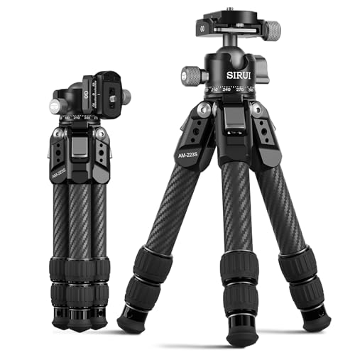 SIRUI AM223SG0 Carbon Fiber Desktop Tripod UltraLight 17lbs Max Height 167 360 Panoramic Ball Head HeavyDuty Support to 3307lb for DSLR Mirrorless Cameras - Image 1