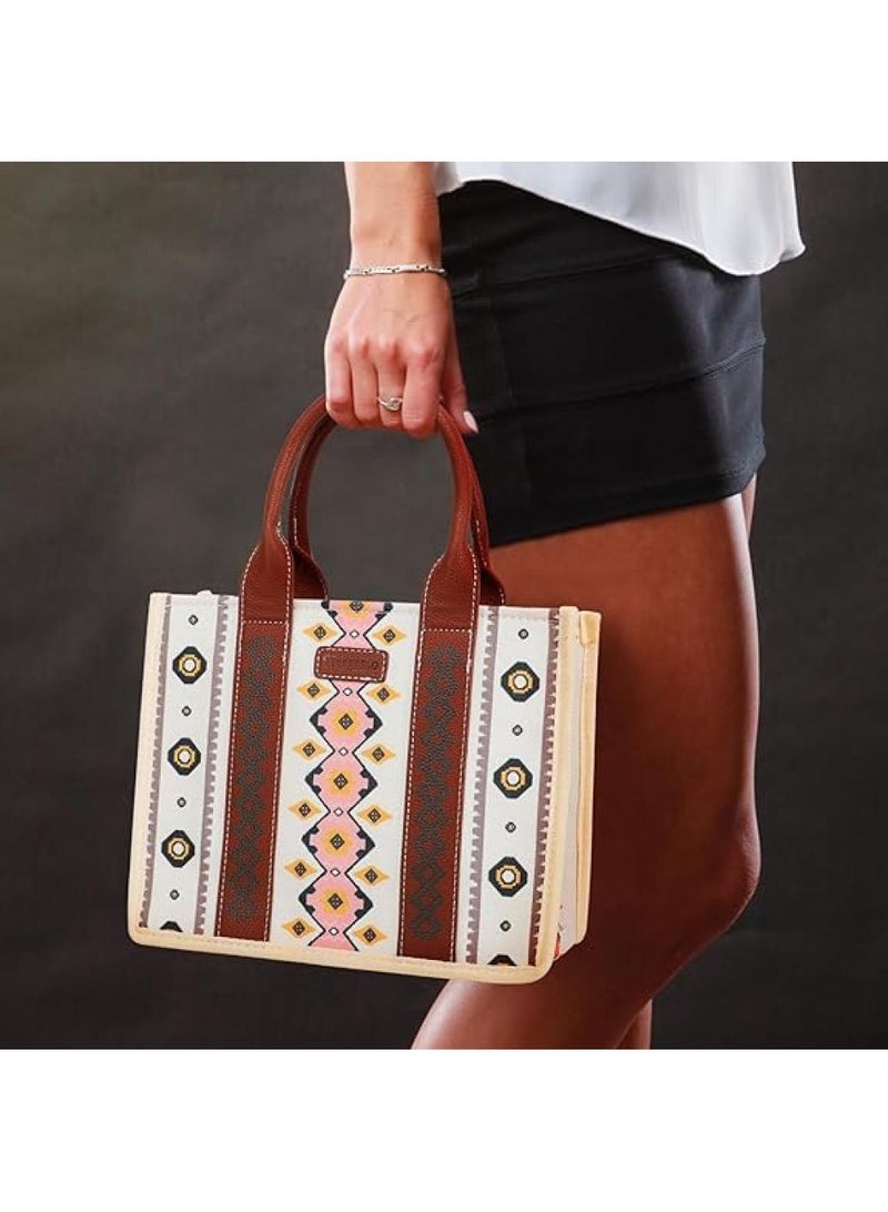 Y&D Tote Bag For Women Canvas Purses And Boho Aztec Handbags Tote Shoulder Bag Satchel Top Handle For Ladies - Image 5