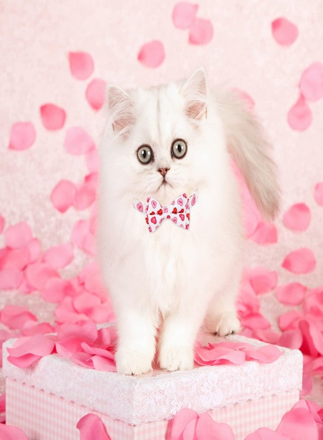 وولاين طوق قطط من والين، عبوة من 4 قطع، أحمر وردي، بنقشة قلوب وربطة عنق، مزود بجرس، قابل للتعديل، مناسب للقطط الصغيرة. - Image 5