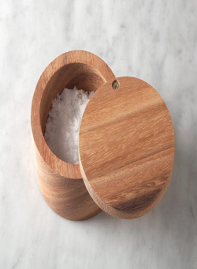 AnNafi® Salt Cellar Wooden Box With Swivel Cover | Bamboo Spice Box for Kitchen Classic Salt & Pepper Holder With Lid for Spices herbs & Seasonings Sea Salt - Image 5