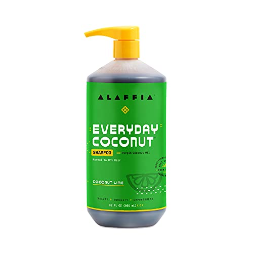 Alaffia EveryDay Coconut Shampoo Hydrating and Deep Cleansing for Normal to Dry Hair Made with Fair Trade Coconut Oil and Ginger Cruelty Free No Parabens Vegan Coconut Lime 32 Fl Oz