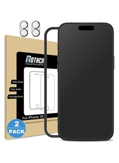 Anti-Glare iPhone 14 Pro Glass Film (2 Sheets) + iPhone 14 Pro Camera Film (2 Sheets), Tempered Glass, LCD Protector, Dynamic Island Compatible, Game Film with Guide Frame, Smooth Touch,