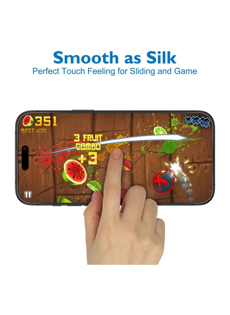FARROBIZZ - Anti-Glare iPhone 14 Pro Glass Film (2 Sheets) + iPhone 14 Pro Camera Film (2 Sheets), Tempered Glass, LCD Protector, Dynamic Island Compatible, Game Film with Guide Frame, Smooth Touch, - Image 1