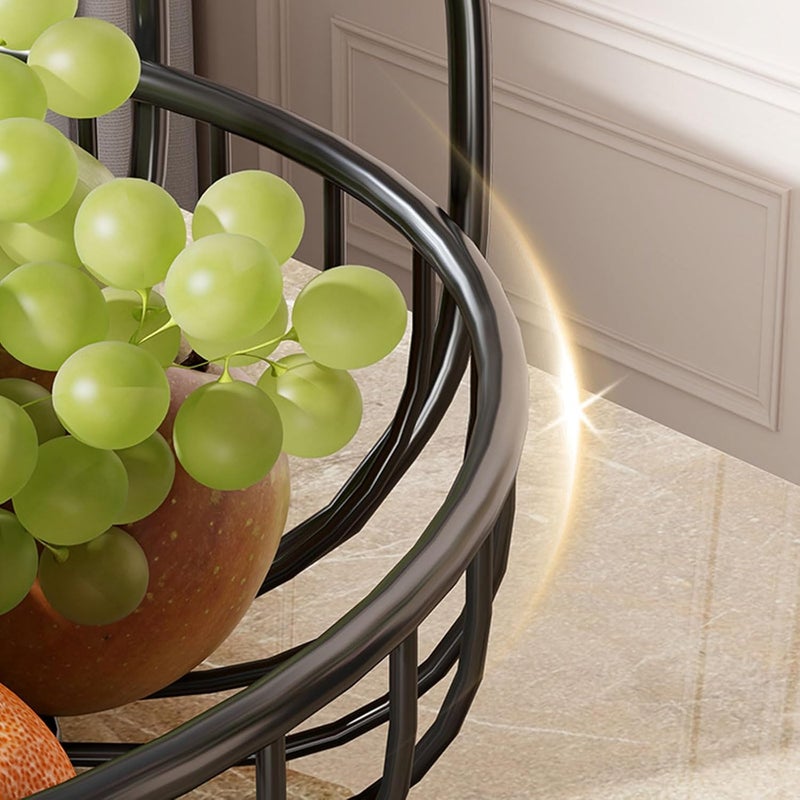 Peiiwdc Compacts Iron Double Stack Fruit Rack Countertops Basket for Optimal Food Preservation At Homes Double Layer Basket Organizers - Image 4