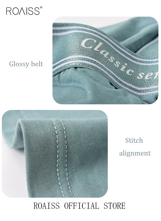 Set of 3 Men's Solid Color Modal Boxer Briefs Breathable Soft Underwear Summer Stretch Plus Size Plus Size Teen Boxer Briefs