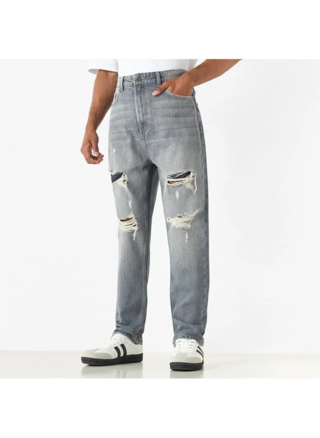 SP Characters Ripped Detail Jeans with Pockets