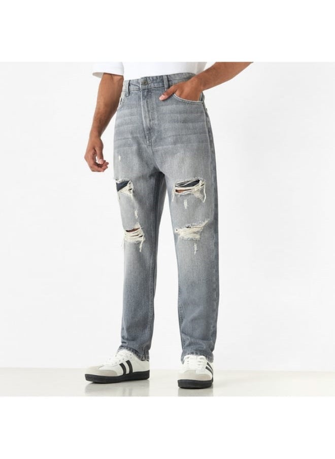 SP Characters Ripped Detail Jeans with Pockets  - Image 1