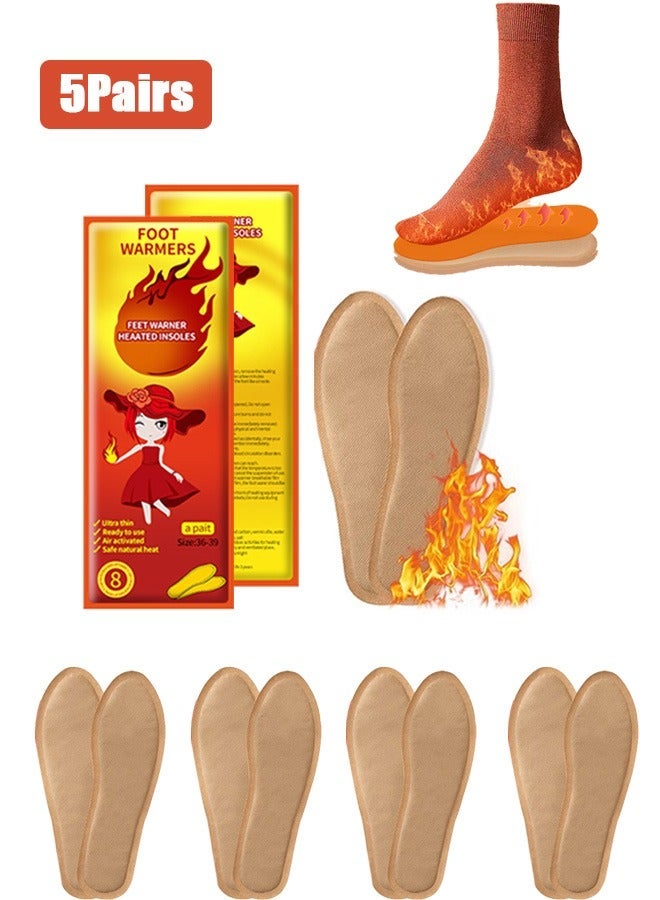 GMORO 5 Pair Men Foot Warmers - Long Lasting Safe Natural Odorless Air Activated Warmers - Up To 9 Hours Of Heat - Image 1