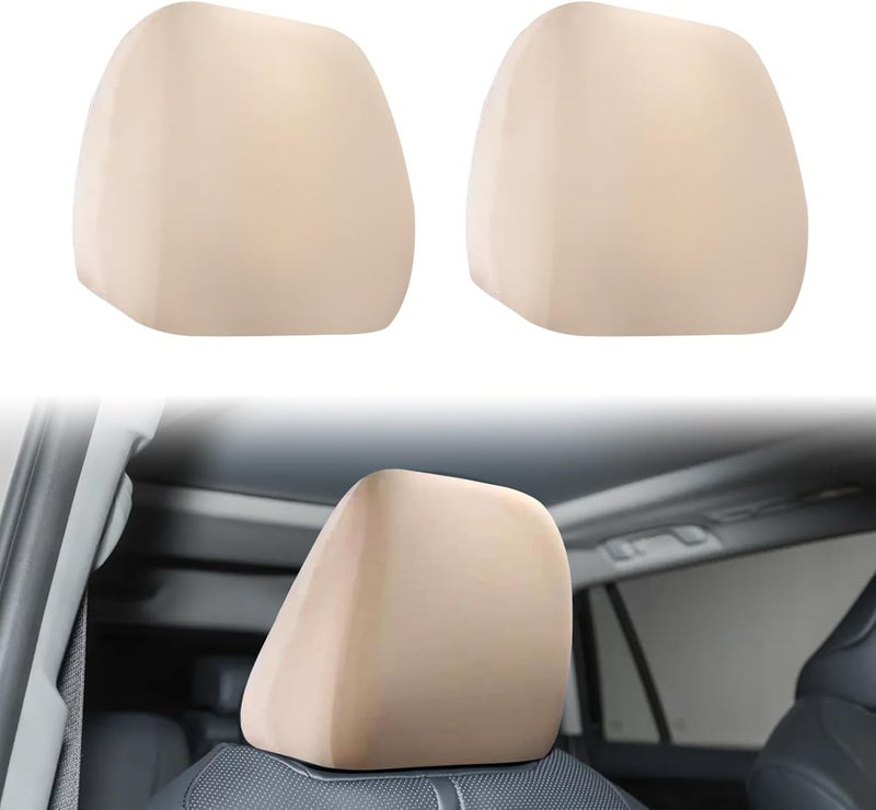 Stymart 2 PCS Car Seat Headrest Covers - Beige - Image 1