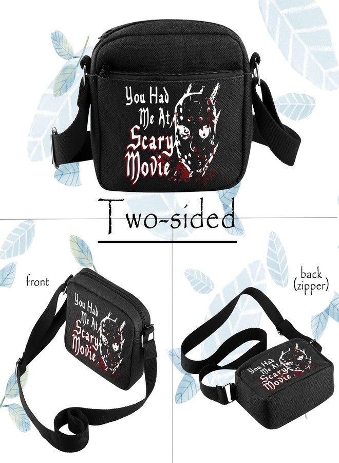 TOBGBE Horror Movie Merchandise Horror J-Vee Character Shoulder for Fans You Had Me At Scary Movie Adjustable Crossbody Bag (J-Vee Scary Black H CB) - Image 4