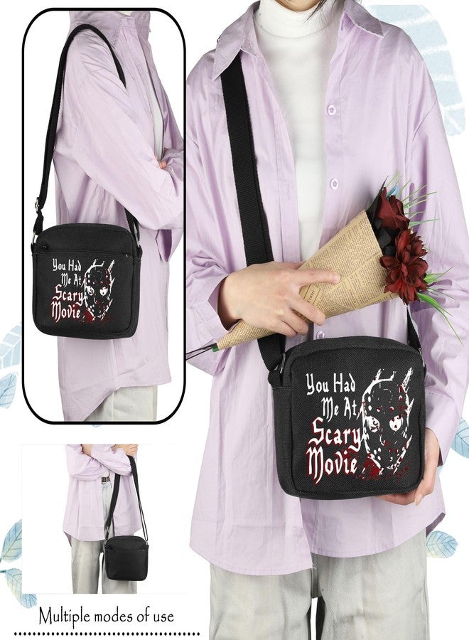 TOBGBE Horror Movie Merchandise Horror J-Vee Character Shoulder for Fans You Had Me At Scary Movie Adjustable Crossbody Bag (J-Vee Scary Black H CB) - Image 2