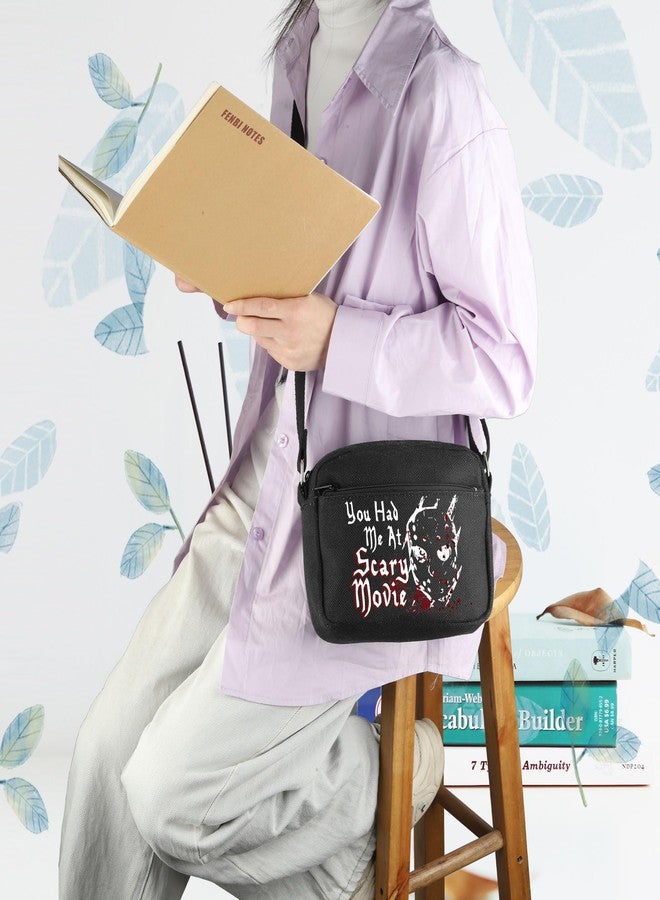 TOBGBE Horror Movie Merchandise Horror J-Vee Character Shoulder for Fans You Had Me At Scary Movie Adjustable Crossbody Bag (J-Vee Scary Black H CB) - Image 3