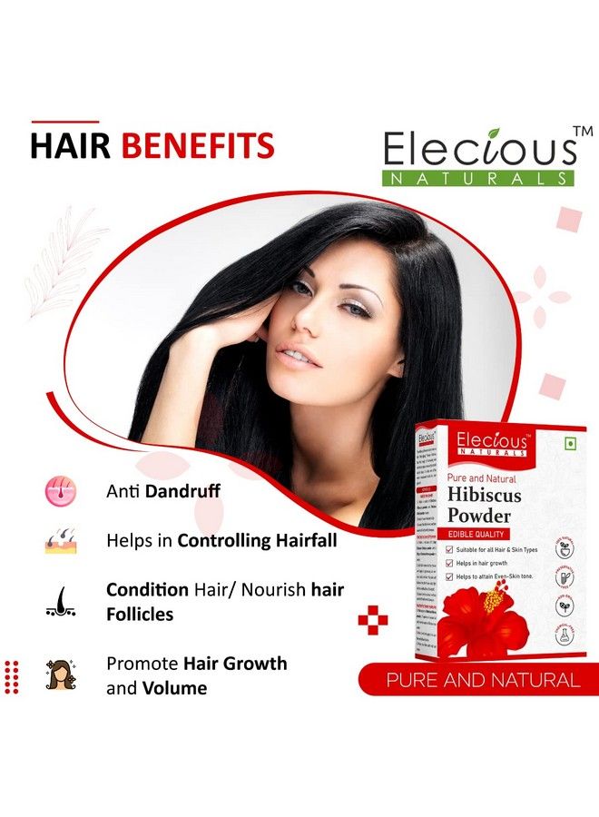 Elecious Hibiscus Powder For Hair Growth Face And Skin (200 Grams) ; Hibiscus Flower Powder ; Suitable For Hair Pack Hair Oil Face Pack And Hibiscus Tea - Image 3