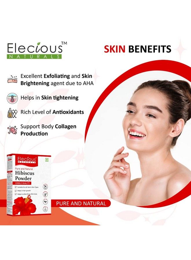 Elecious Hibiscus Powder For Hair Growth Face And Skin (200 Grams) ; Hibiscus Flower Powder ; Suitable For Hair Pack Hair Oil Face Pack And Hibiscus Tea - Image 4