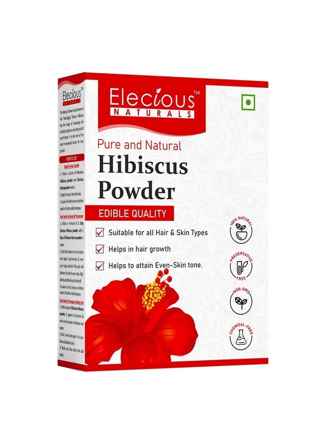 Elecious Hibiscus Powder For Hair Growth Face And Skin (200 Grams) ; Hibiscus Flower Powder ; Suitable For Hair Pack Hair Oil Face Pack And Hibiscus Tea - Image 2