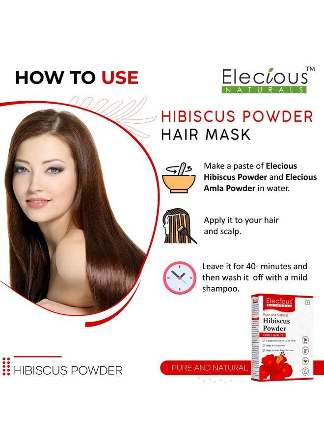 Elecious Hibiscus Powder For Hair Growth Face And Skin (200 Grams) ; Hibiscus Flower Powder ; Suitable For Hair Pack Hair Oil Face Pack And Hibiscus Tea - Image 5