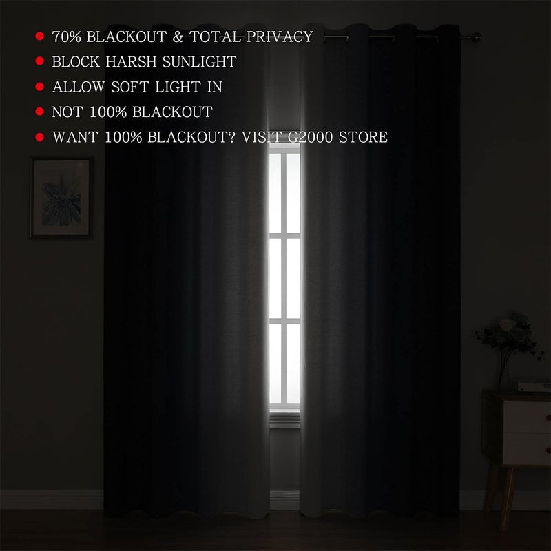 G2000 Blackout Curtains & Drapes for Bedroom Living Room 84 Inches Long Navy Blue and Greyish White Room Darkening Window Treatments Ombre Thermal Insulated Light Blocking Grommet Backdrop 2 Panels - Image 3