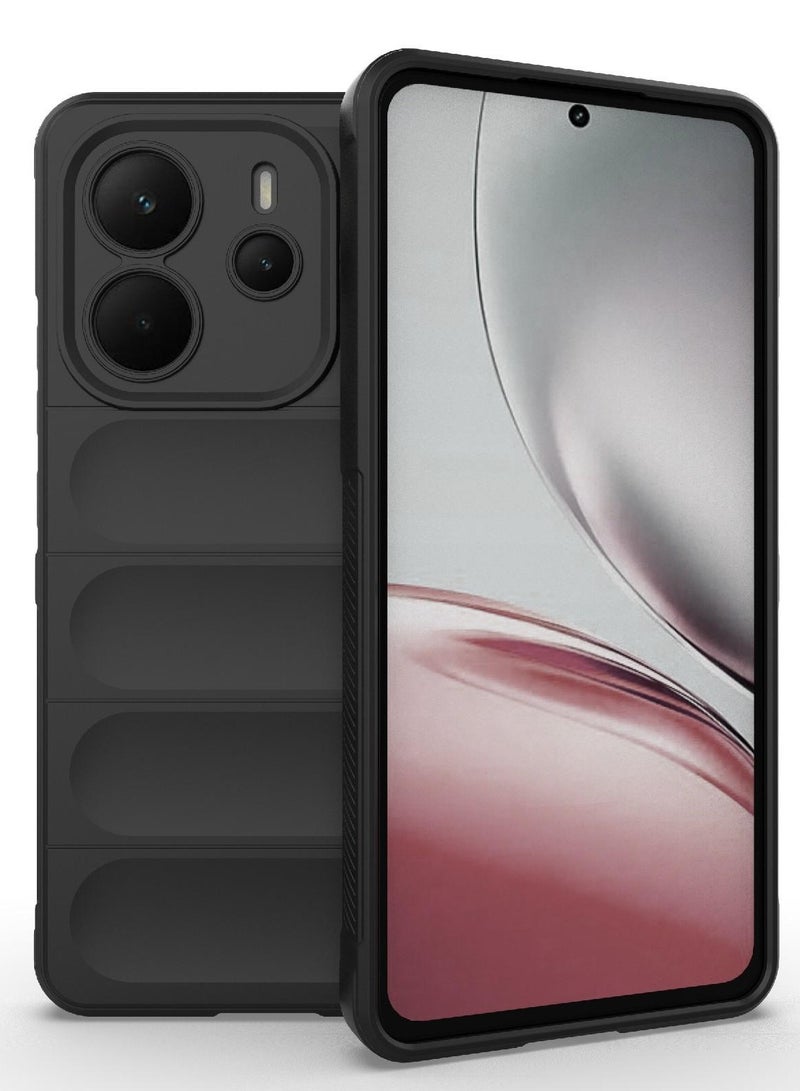 Phone case cover Magic Shield TPU + Silicone Shockproof Phone Case For  Redmi Note 14 4G (Black) - Image 1