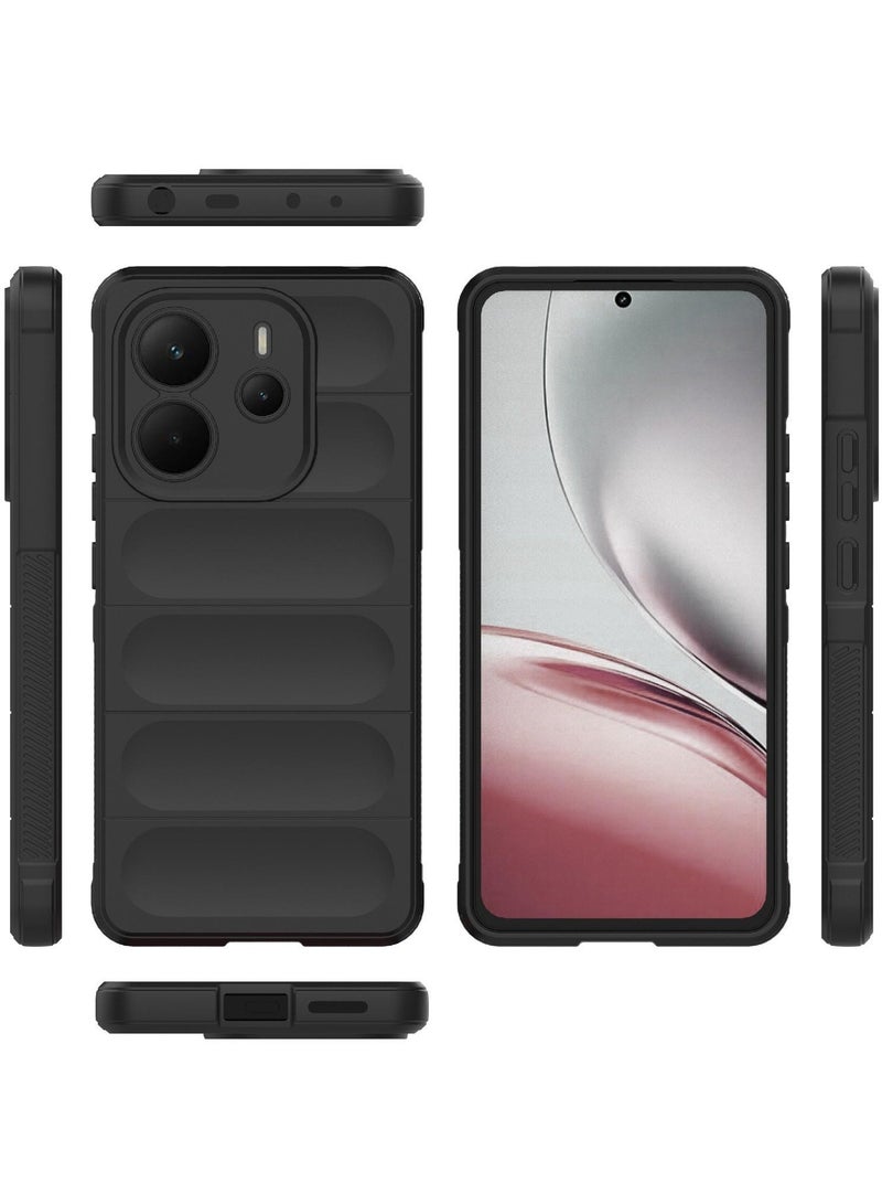 Phone case cover Magic Shield TPU + Silicone Shockproof Phone Case For  Redmi Note 14 4G (Black) - Image 2