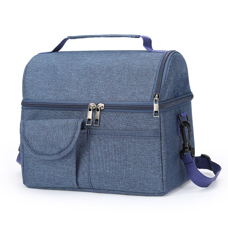 Large Capacity Ice Bag Lunch Tote Navy blue 