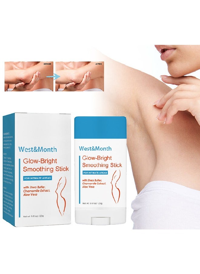 West&Month Body Brightening Stick  for Private Part Underarm Whitening, Dark Skin Bleaching Stick for Dark Spots, Face and Body Skin Lightening Bleaching Stick,with Shea Butter, Chamomile Extract, Aaloe Vera  - Image 1