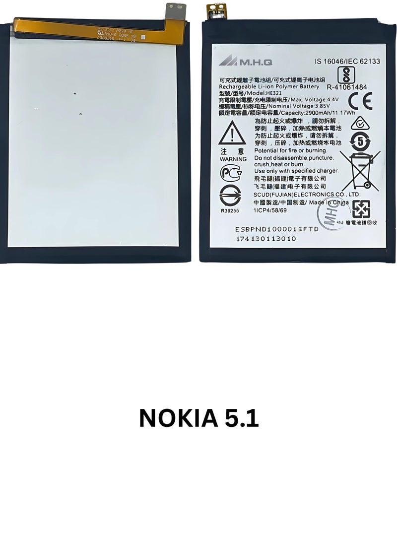 M.H.Q NOKIA 5.1: TA-1075, TA-1061, TA-1088: HE336 Battery High Quality  - Image 3