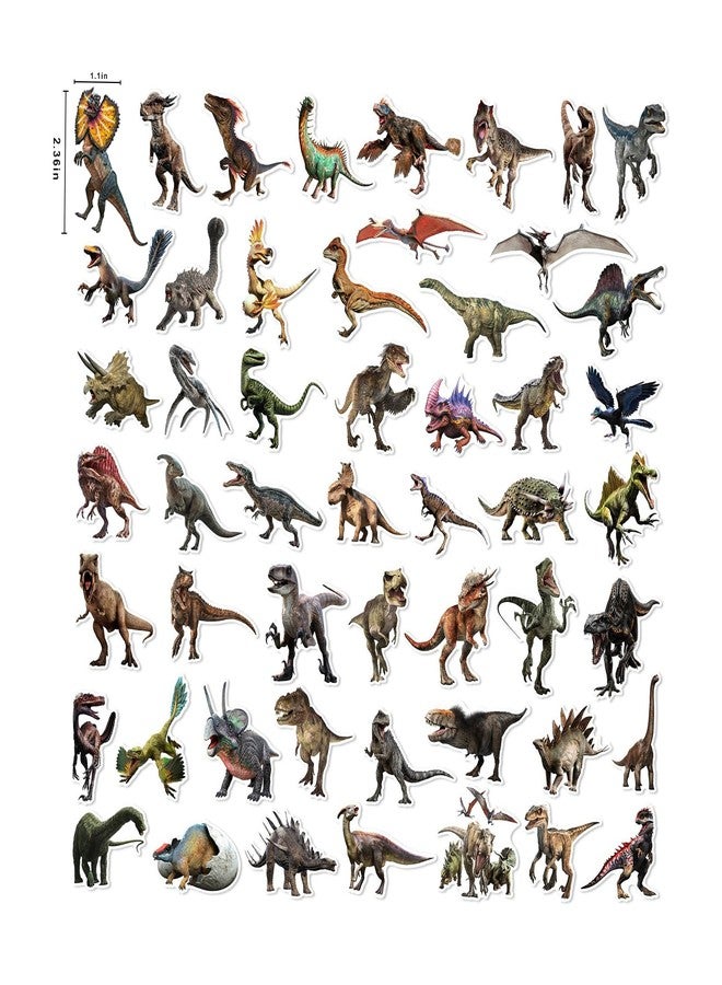 BBPOOL Jurassic Dinosaur Stickers for Boys Kids Teens Girls, 100PCS Cool Realistic Dino for Waterbottle Laptop Skateboard Vinyl Stickers for Teacher Reward Jurassic Adventure Party Favors - Image 2
