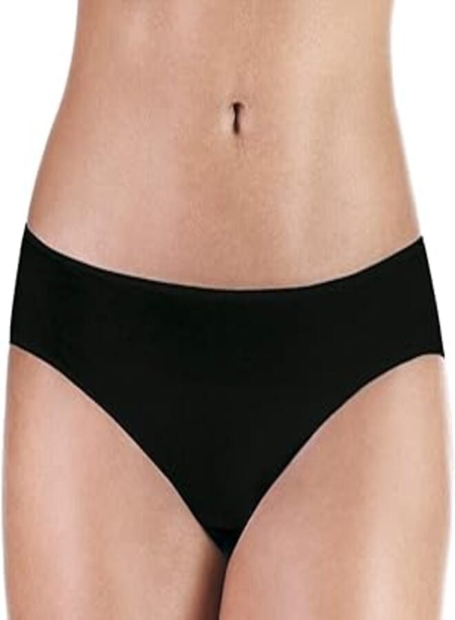 PROTECHDRY Washable Urinary Incontinence Bikini Underwear for Women, with Front Absorbent Area (Black, X-Large)