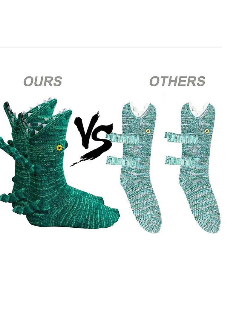 SYOSI Socks 3D Crocodile Socks Funny Animal Socks for Women Summer Air-Conditioning Socks Knit Crocodile Floor Socks Shark Socks Unique Winter Home Warm Soft Socks Sweat Absorption Deodorization Unisex - Image 2
