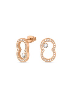 CERRUTI 1881 Bianca Rose Gold-Plated Earrings Mirrored â€˜Câ€™ Motif â€“ Bold and Elegant Jewelry for Women  - Image 1