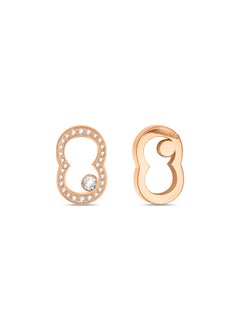 CERRUTI 1881 Bianca Rose Gold-Plated Earrings Mirrored â€˜Câ€™ Motif â€“ Bold and Elegant Jewelry for Women  - Image 3
