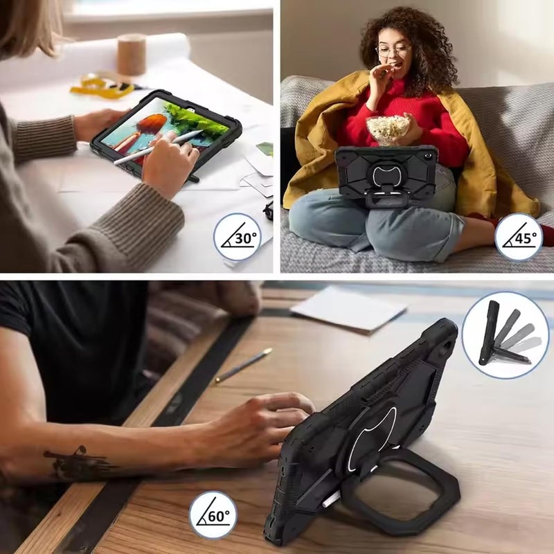 لاكيون حقيبة لوحي لجهاز Samsung Galaxy Tab A11 مقاس 8.7 بوصة، حقيبة واقية متينة ومقاومة للصدمات مع حامل قابل للطي يدور 360 درجة وحامل قلم وواقي شاشة - Image 4