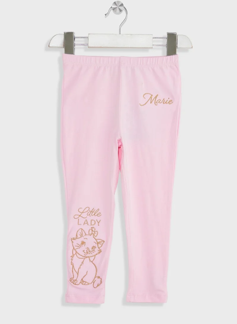 Disney Marie the Cat Girls' Leggings In Lurex Embroidery