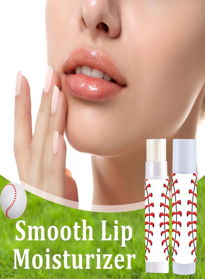 Lonfliness 24 Sets Baseball Party Favors Lip Balm and Lipstick Holder Keychain Bulk Sport Ball Team Gifts Natural Moisturizing Lip Balm Keychains Portable Pouch for Team Baseball Sports Party Supplies - Image 5