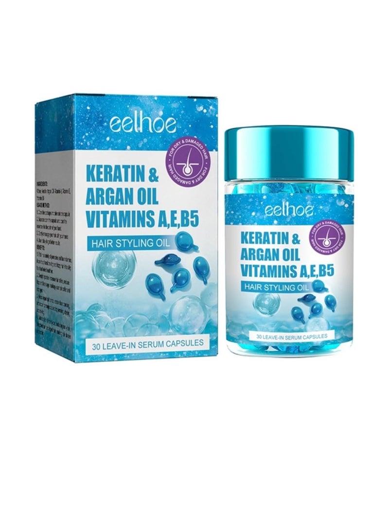EELHOE Hair Styling Oil, Smooth Keratin Hair Treatment Oil With Argan, Moisturizing Leave In Anti Frizz Hair Serum, Safe And Effective Hair Conditioner For Frizzy Dry And Damaged Hair - Image 1